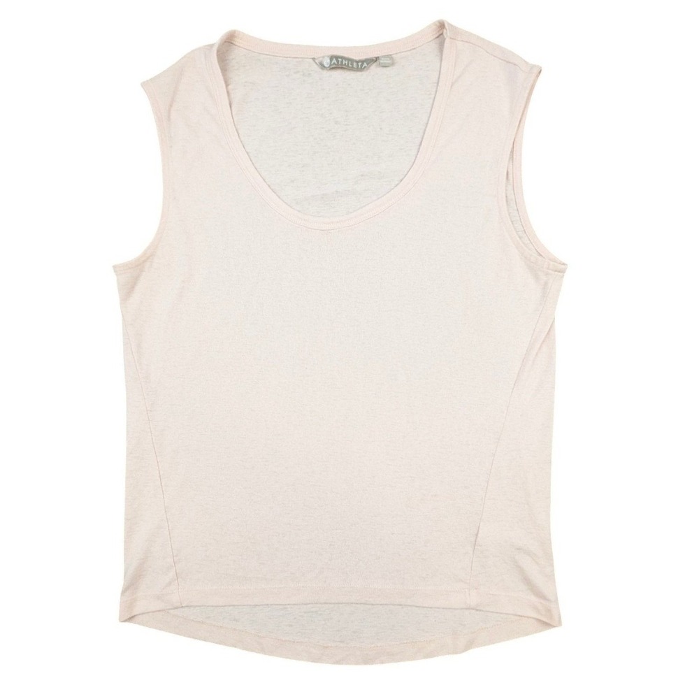 Athleta Women Medium Pink Modal Blend Scoop Neck High Low Sleeveless Tank Top